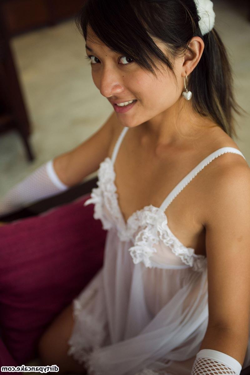 16P Asian teen girl in sheer teddy