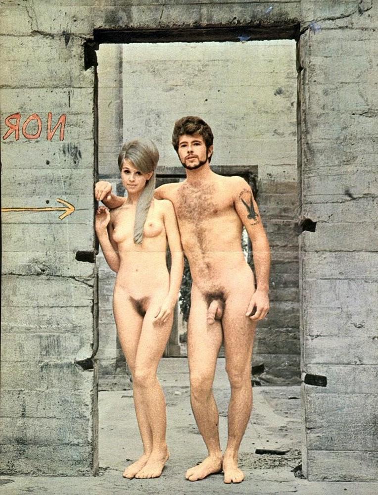 10P Vintage beach nudist flashing hairy pussies in public