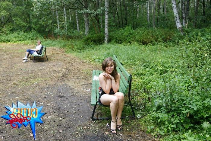 16P Amateur teen girl flashing her fresh body and sweet pussy in public