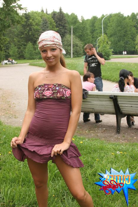 16P Amateur teen girl flashing her fresh body and sweet pussy in public
