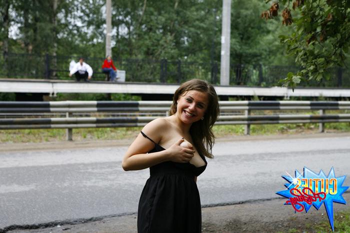 16P Amateur teen girl flashing her fresh body and sweet pussy in public