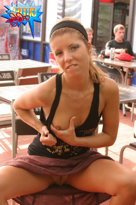 16P Amateur teen girl flashing her fresh body and sweet pussy in public