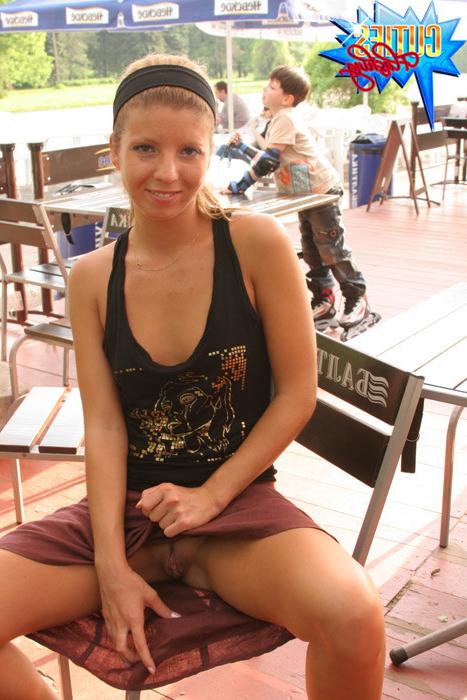 16P Amateur teen girl flashing her fresh body and sweet pussy in public