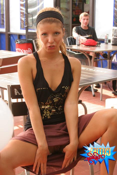 16P Amateur teen girl flashing her fresh body and sweet pussy in public