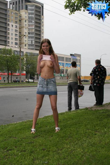 16P Nasty teeny smoking and flashing twat in public