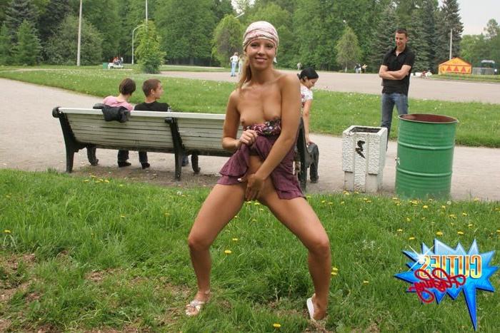 16P Amateur teen girl flashing her fresh body and sweet pussy in public