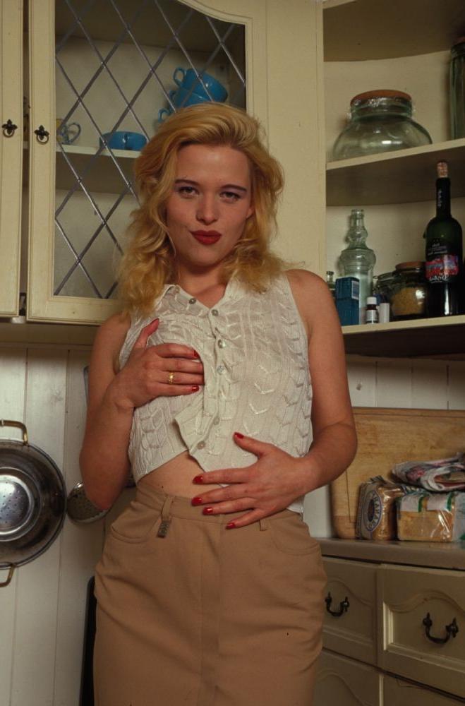 17P Horny Blonde House Wife In Kitchen Showing Her Pert Ass