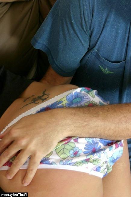16P Sally skips school and her dad is pissed so he spanks her