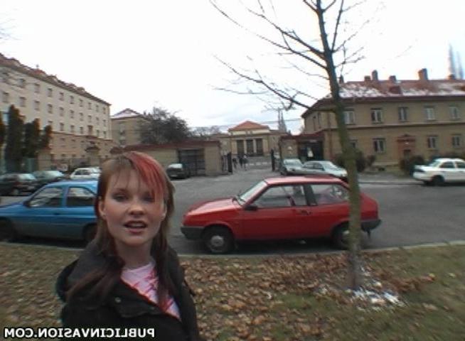 16P Hot Babe Mouths A Cock In Public And Gets Fucked Too