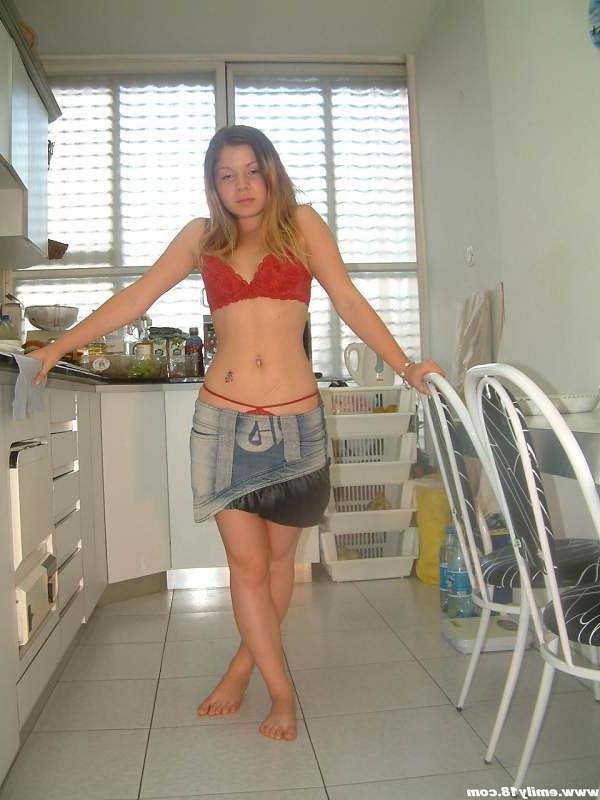 16P Cute emily strips on the kitchen