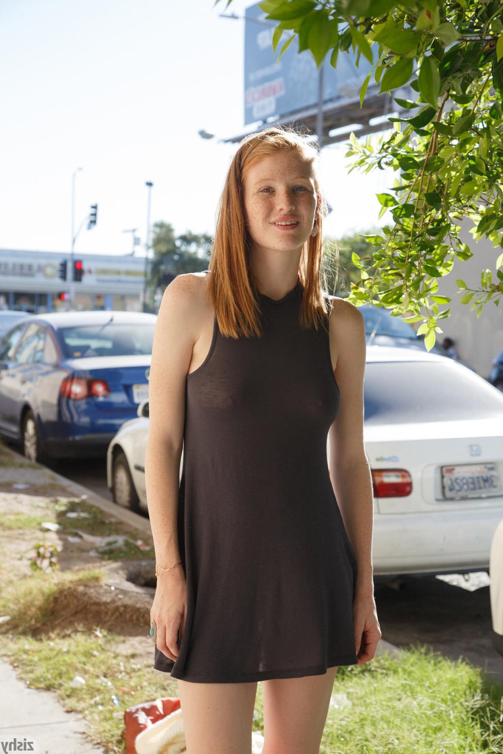 15P Freckled babe is shy but gets naughty in public