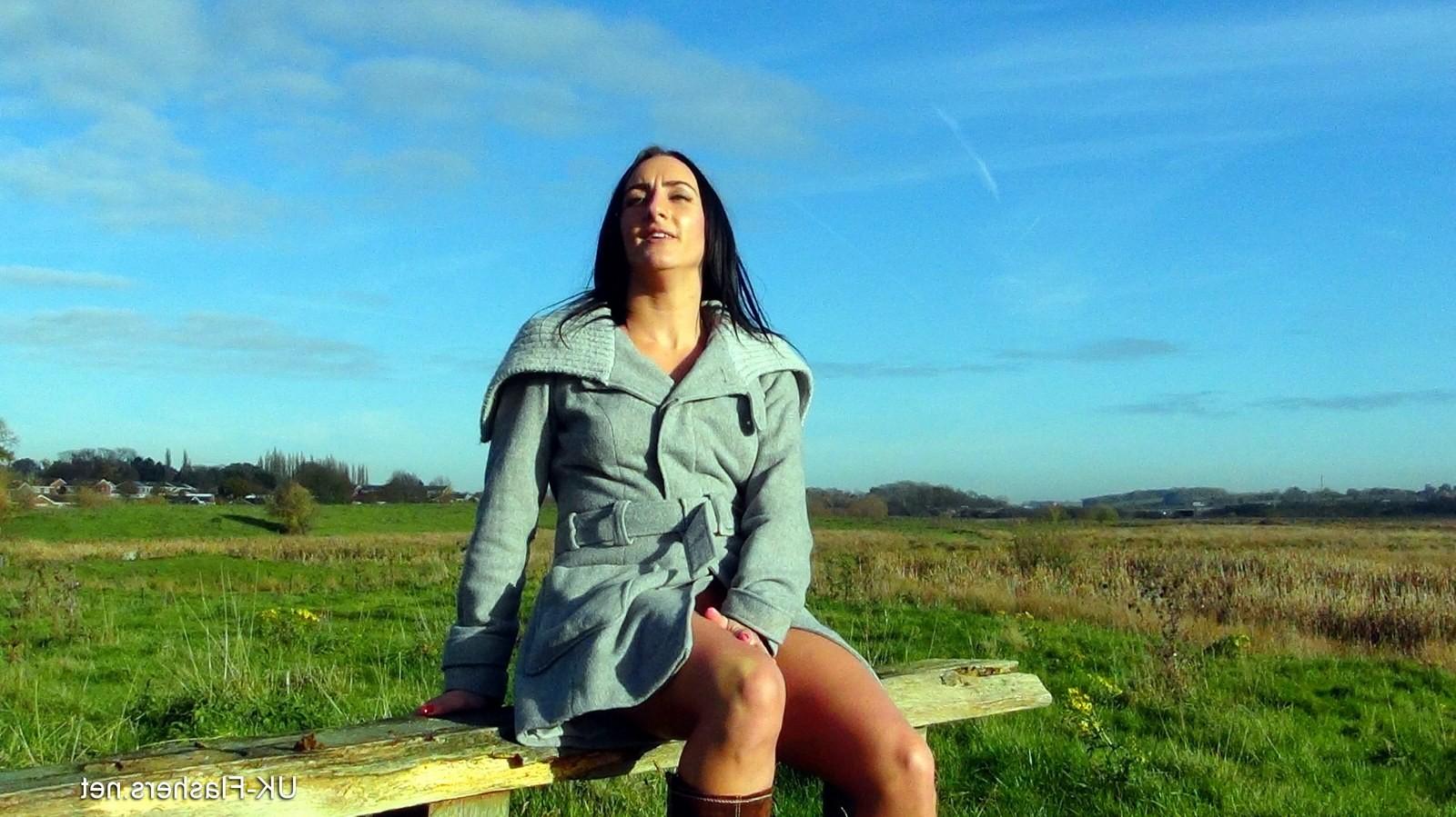 14P Sexy Chloe Lovette in outdoor nudity and public striptease
