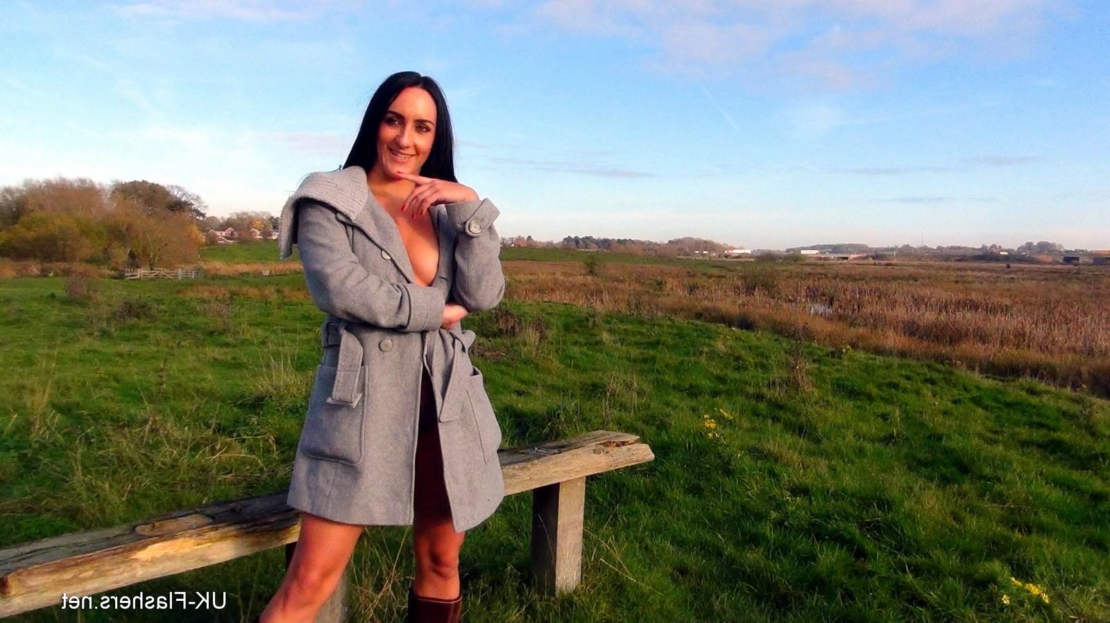 14P Sexy Chloe Lovette in outdoor nudity and public striptease