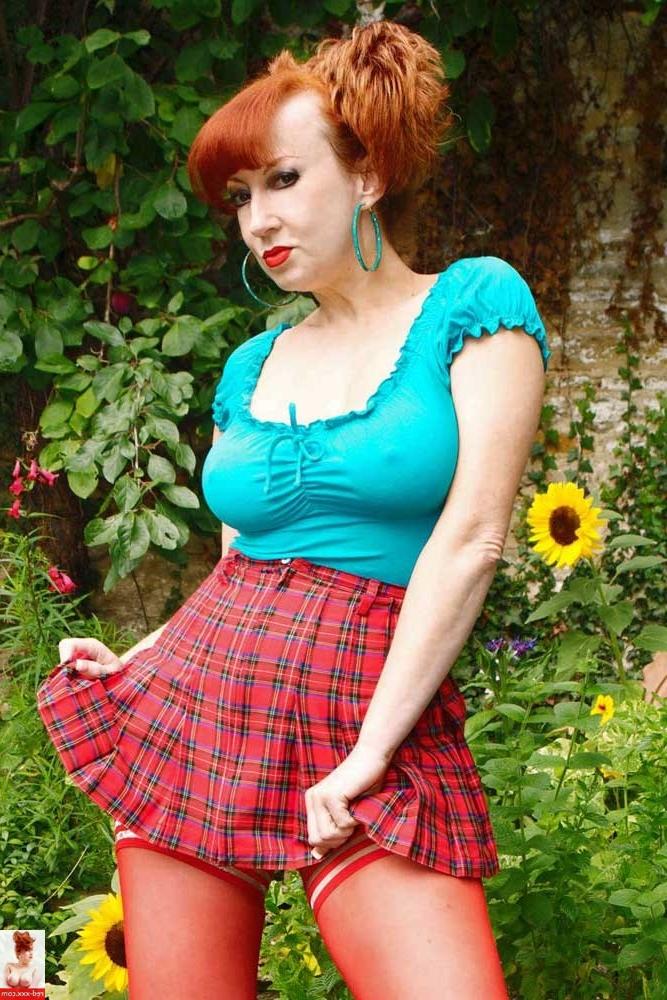16P Busty pale redhead babe strips nude