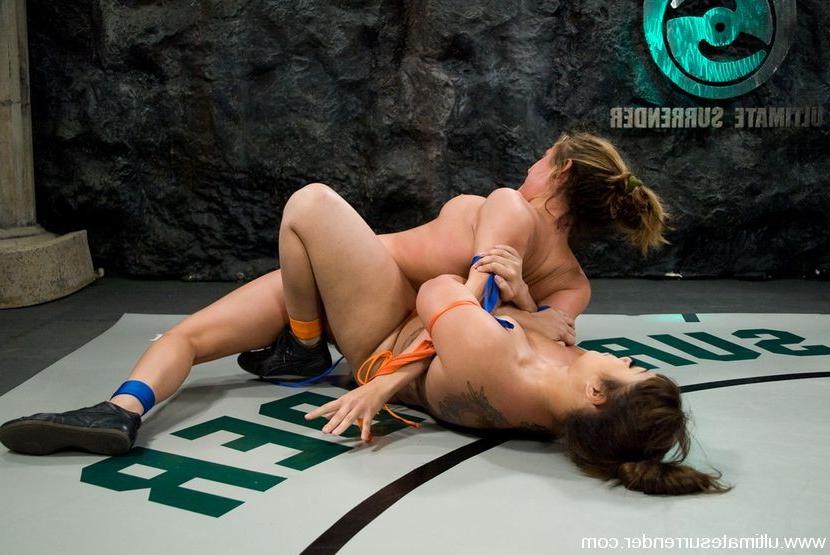 15P Two on one nude wrestling match ultimate surrender style