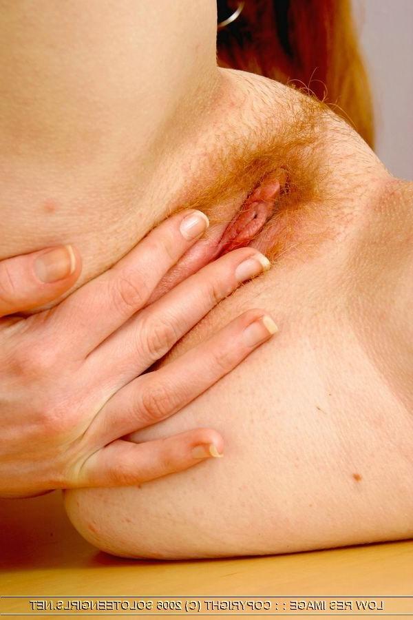 15P Natural Redhead Teen Plays With Her Pussy