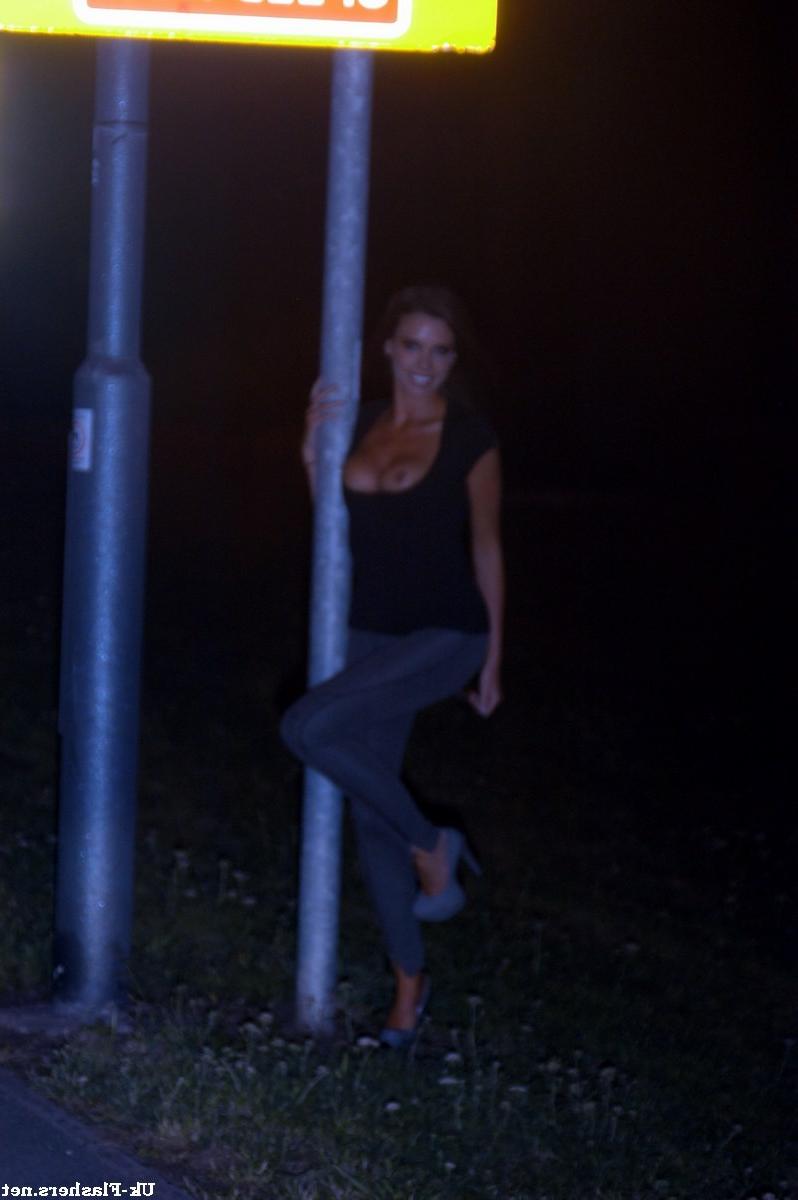 16P Busty Kirstena Dillon flashing nude in public with UK babe Patricia outdoors in 