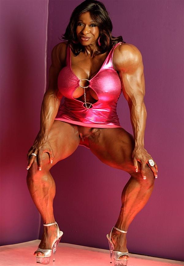 11P Huge muscular black Goddess ripped strong sexy body
