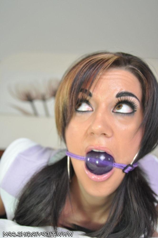 12P Slut Virgin Racheal is hogtied up on the couch!