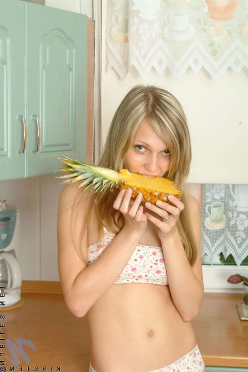 15P Take time to see kirsten on fruity teen desert in the kitchen