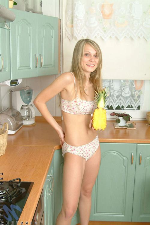 15P Take time to see kirsten on fruity teen desert in the kitchen