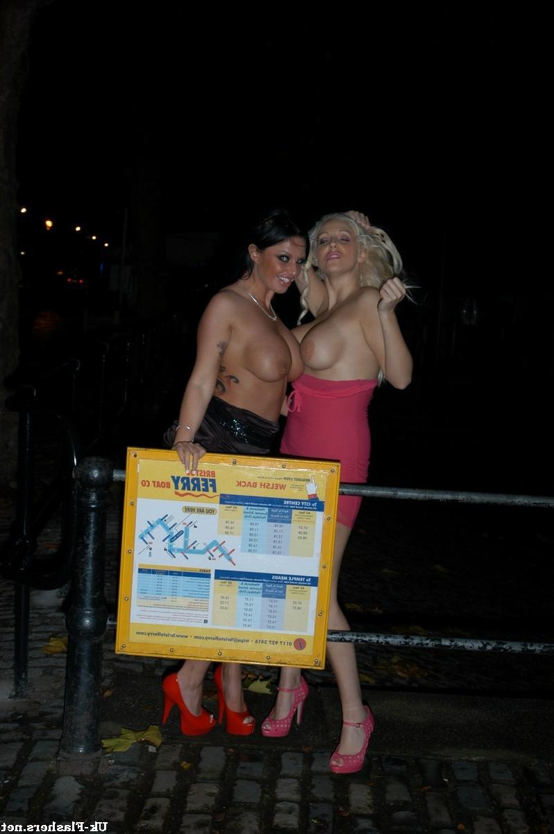 16P Uk pornstars flashing nude in public with Kerry Louise and Dolly Delights big ti