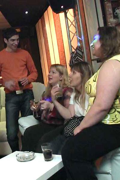 12P They are drinking and dancing at the great party and the fat sluts give up the p