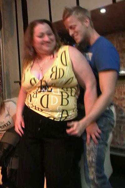 12P They are drinking and dancing at the great party and the fat sluts give up the p