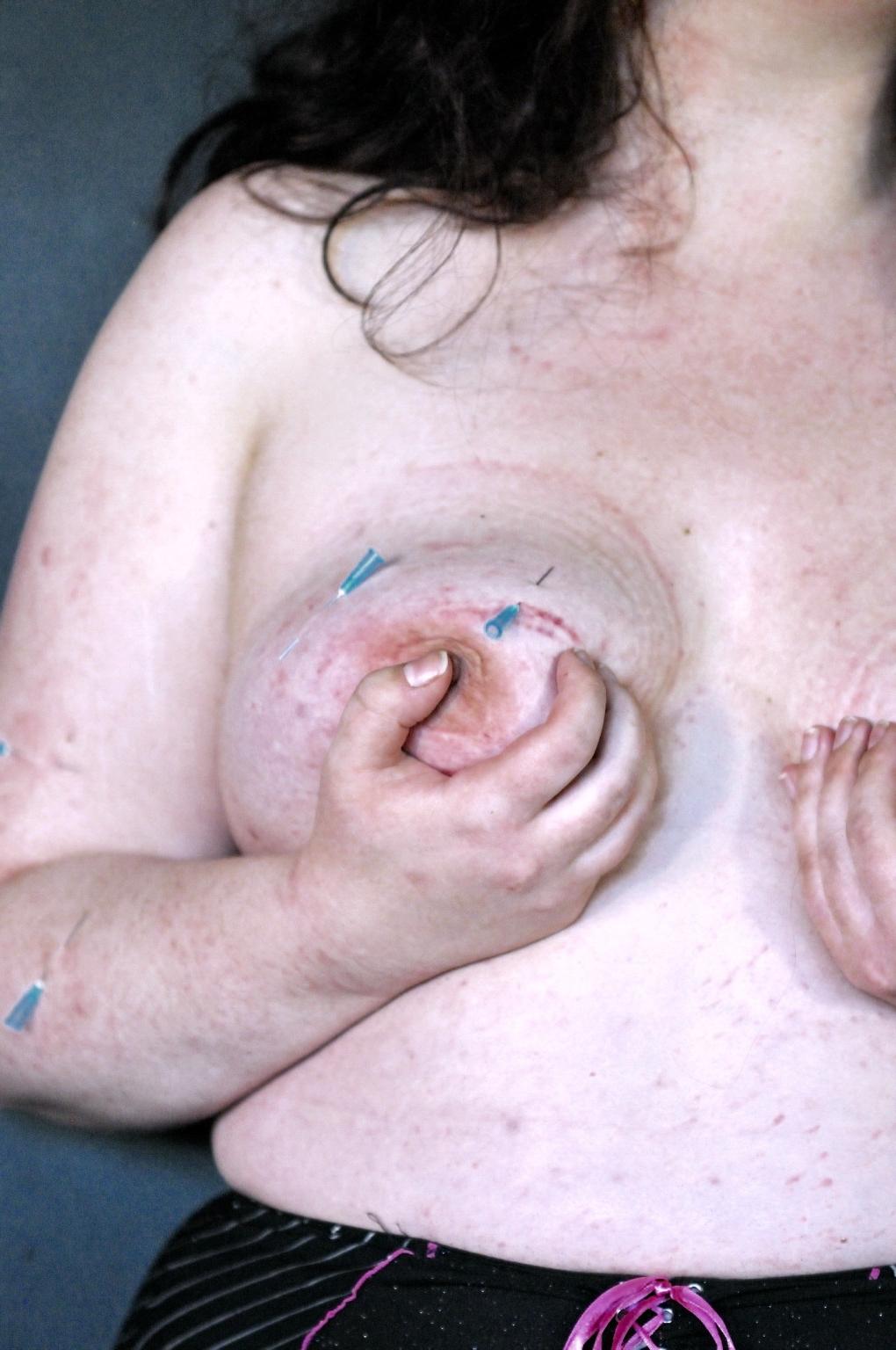 16P Extreme needle torture of bbw painslut RosieB in destroyed tit punishments