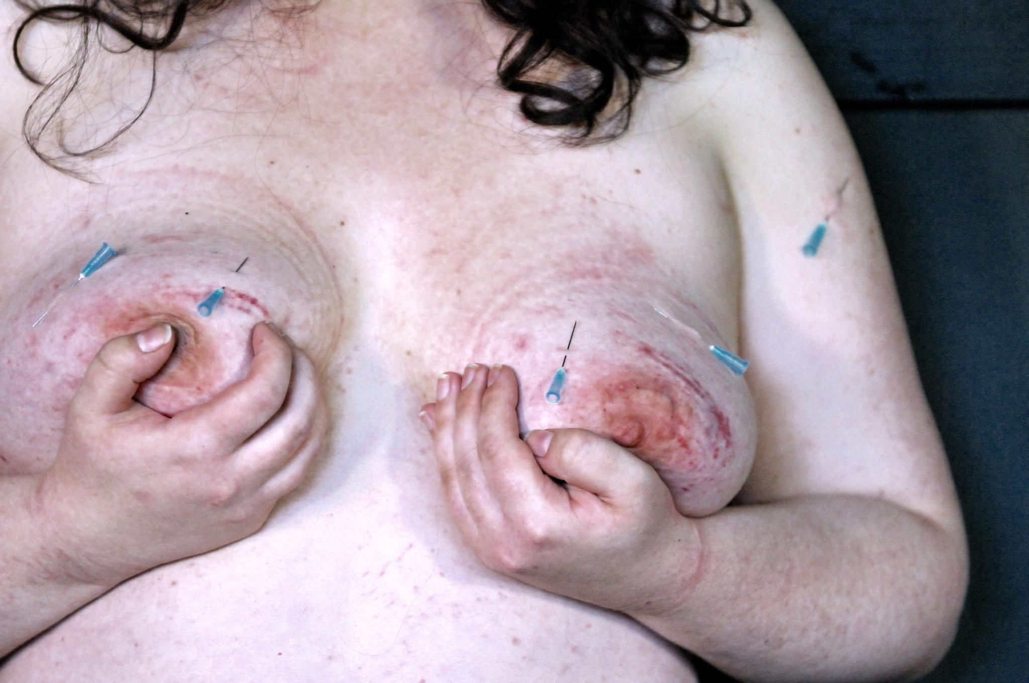 16P Extreme needle torture of bbw painslut RosieB in destroyed tit punishments