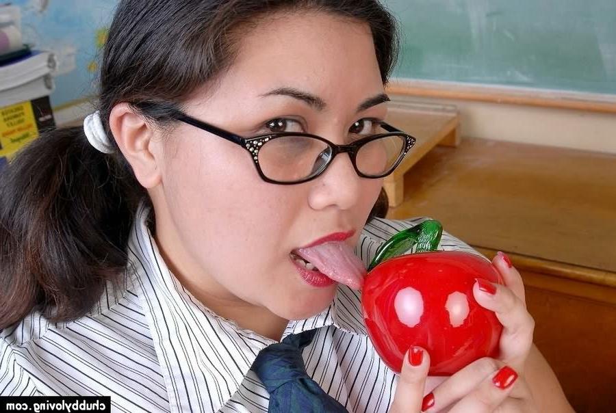 16P Naughty fat big tits teacher teasing and toying in classroom