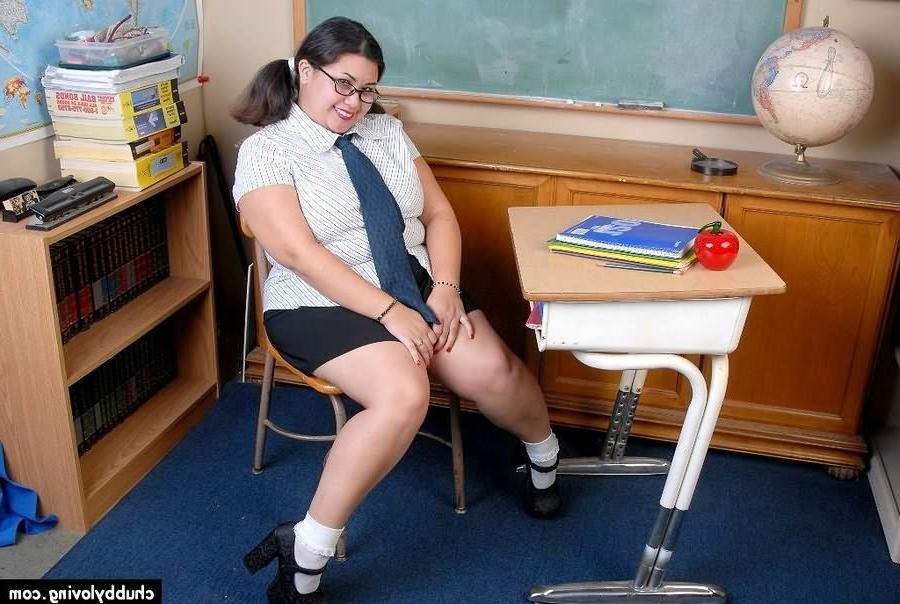 16P Naughty fat big tits teacher teasing and toying in classroom