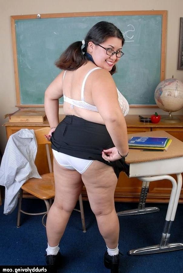 16P Naughty fat big tits teacher teasing and toying in classroom