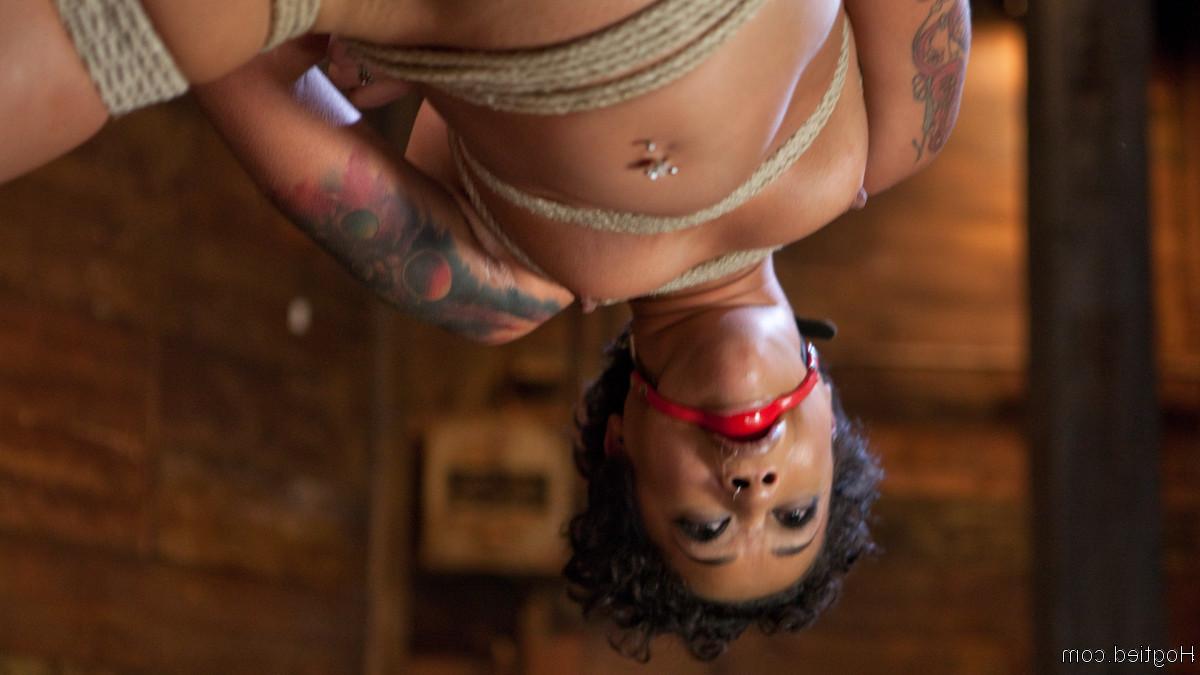 20P Sexy Ebony Bondage Slut is Helpless in Strict Bondage and suffers to earn orgasm