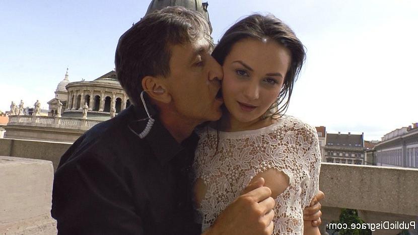 25P Anina Silk is public dominated and fucked with an audience by ma