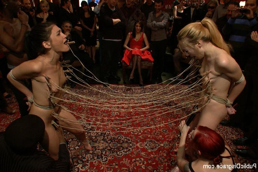 15P Two girl bondage, public fucking, and lots of cum swapping!