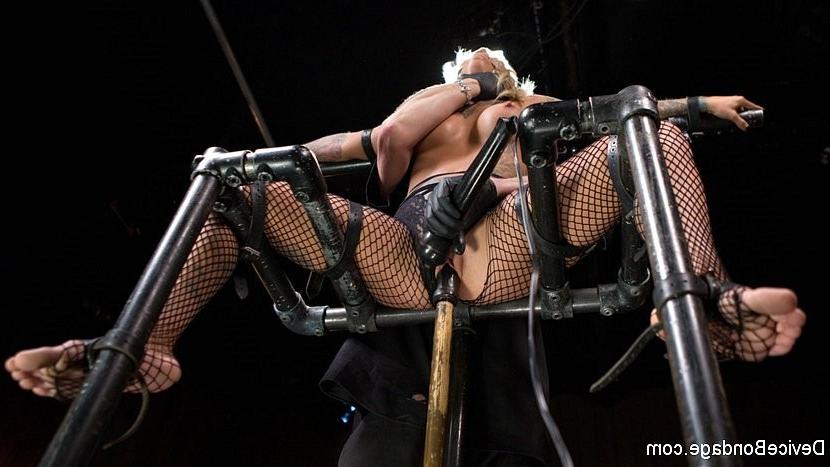 17P Kleio Valentien blonde with red ballgag is toyed to orgasm by Th