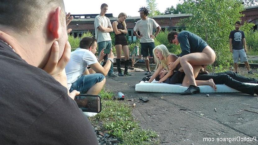 25P Layla Pryce is public humiliated and fucked on a filthy matress 