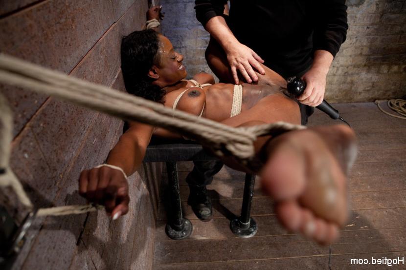15P Beautiful ebony Ashley Star fights against her bondage and Matt in this explosiv