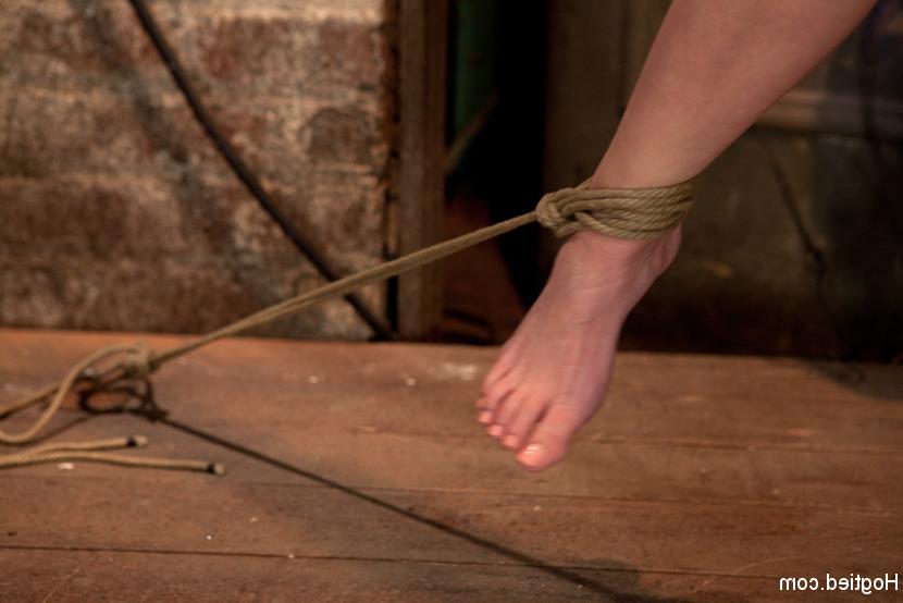 15P Girl next door suffers though her first live show.  Bound spread  brutally suspe
