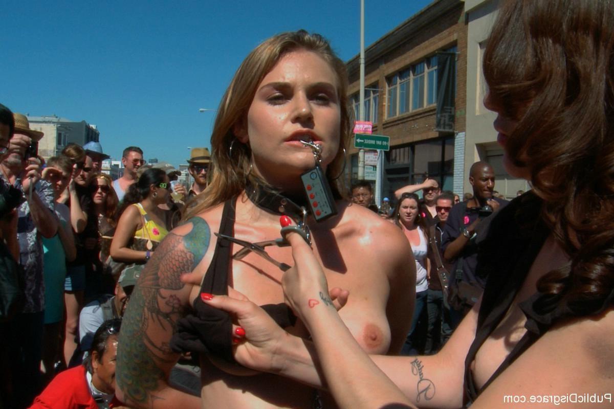 24P Innocent girl next door is tied and fucked outdoor in public