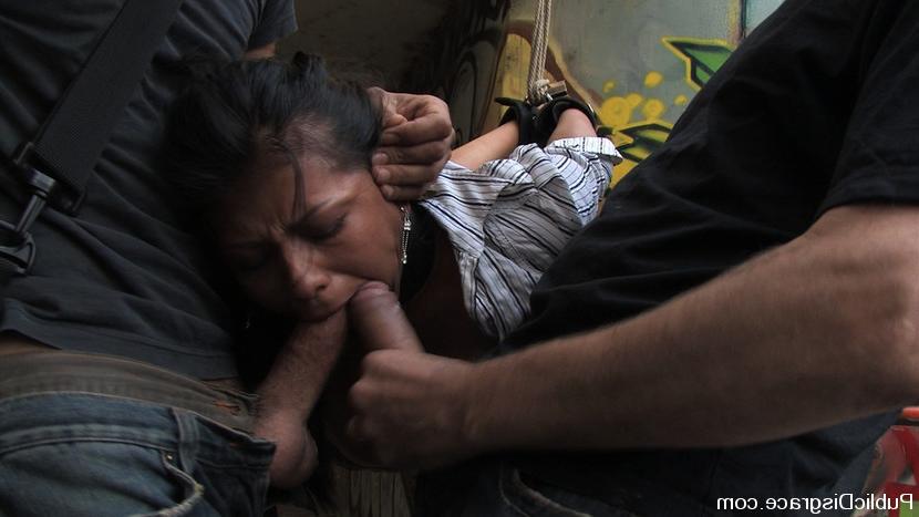 12P All natural Latin girl gets dominated and used in public by two men