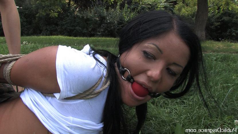 12P Scorching hot European babe gets tied up and fucked in public
