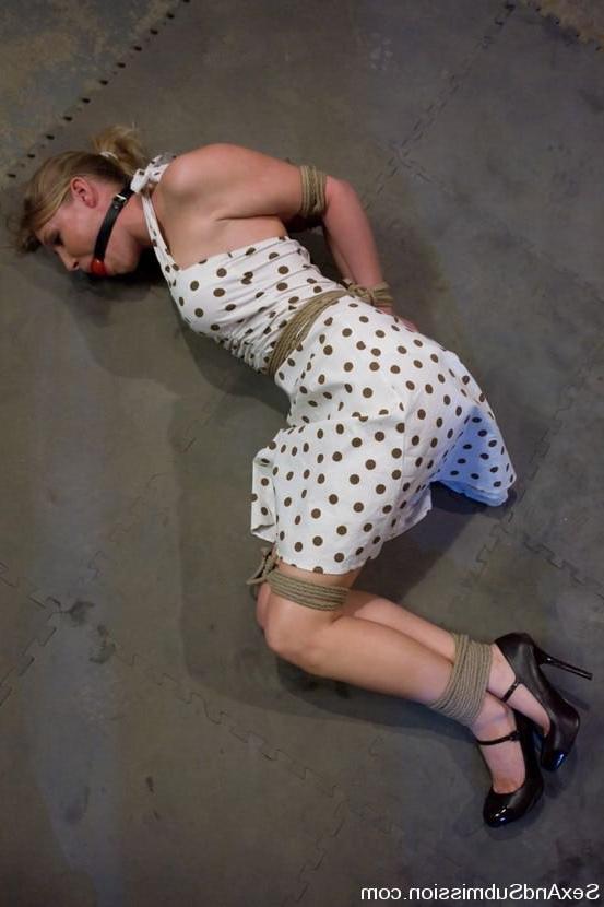 15P Obedient blonde in bondage experience and having rough sex
