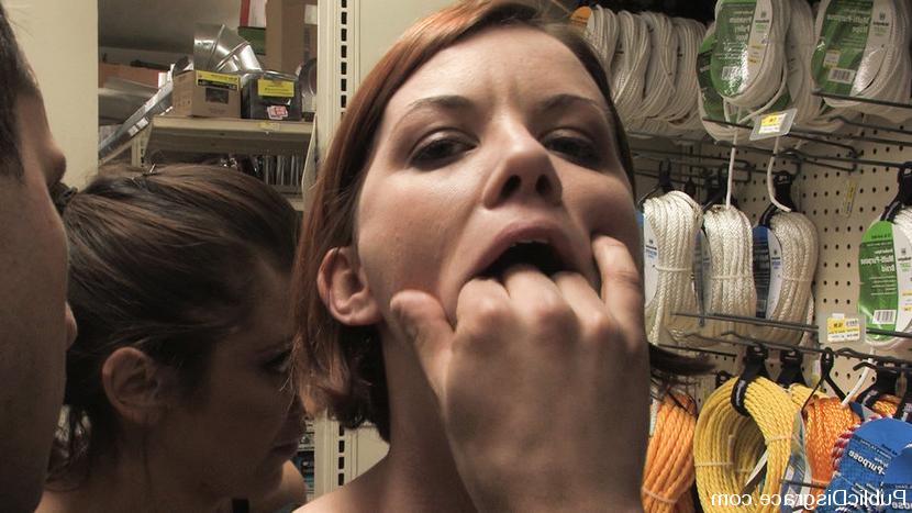 15P Hot redhead gets publicly fucked and fondled in a hardware store