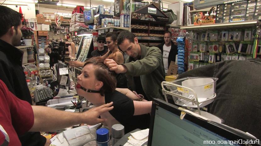 15P Hot redhead gets publicly fucked and fondled in a hardware store
