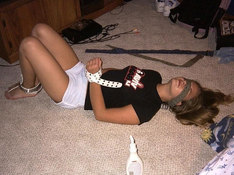 12P Petite brunette teen gets collared and chained