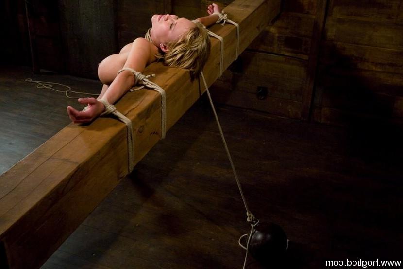 15P Lass with tied boobs and penetrated device in pussy in bondage
