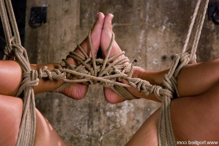 15P Sassy babe in tight rope bondage and forced orgasm with device