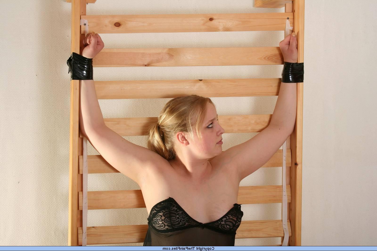 16P Busty slavegirl Katarina in bondage and painful tit whipping torments